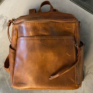 EUC Azaria Luxe petite Cognac backpack